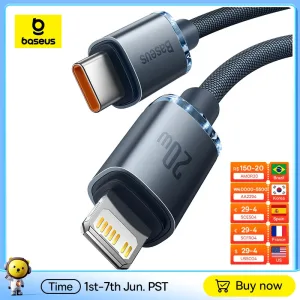 Imagen del producto Cable USB de Alata Calidad Tipo C de 20W Baseus | Compra online en Tiendafiable
