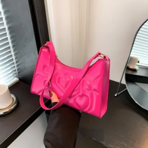 motivador Bolso de Hombro con Estampado de Corazón