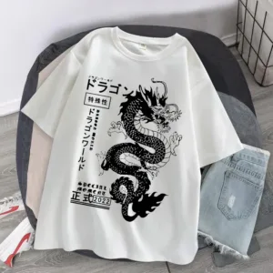 Fascinante Camiseta para Mujer con Estampado de Dragón