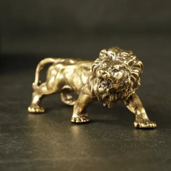 Nuevo Escultura De León De Bronce Antiguo