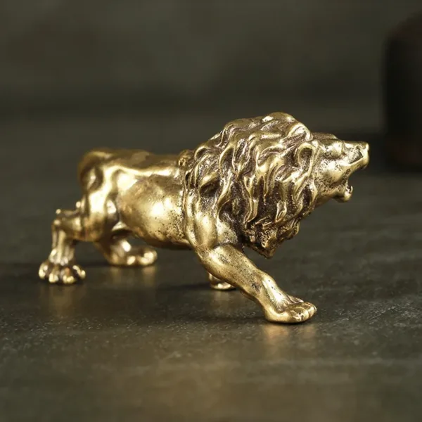 Nuevo Escultura De León De Bronce Antiguo