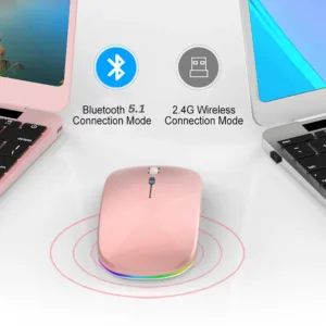 Eficaz Ratón Inalámbrico Recargable con Retroiluminación