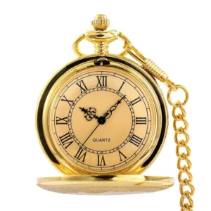Reloj de Bolsillo de Cuarzo Auténtico con Números Romanos