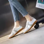 Espectacular Zapatillas De Deporte De Cuero Para Mujer