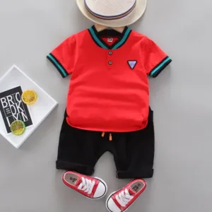 Novedoso Traje de manga corta de algodon para bebes