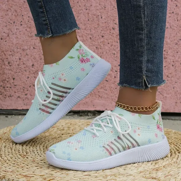 Zapatillas De Deporte De Punto Con Hermoso Estampado
