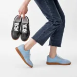 Espectacular Zapatillas De Deporte De Cuero Para Mujer