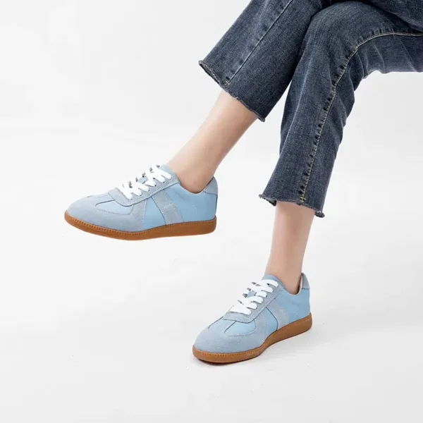 Espectacular Zapatillas De Deporte De Cuero Para Mujer