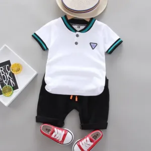 Novedoso Traje de manga corta de algodon para bebes