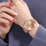 Reloj De Pulsera De Lujo Para Mujer De Banda De Acero Inoxidable De Calidad