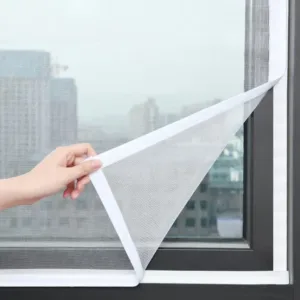 Malla de ventana blanca de varios tamaños con cremallera antimosquitos