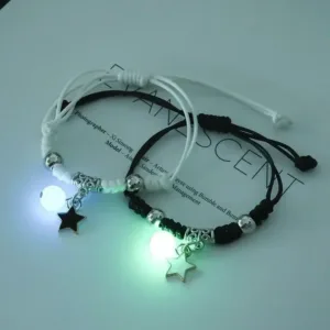 Pulsera luminosa unisex con cuentas: estilo y brillo en un solo accesorio
