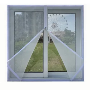 Malla de ventana blanca de varios tamaños con cremallera antimosquitos