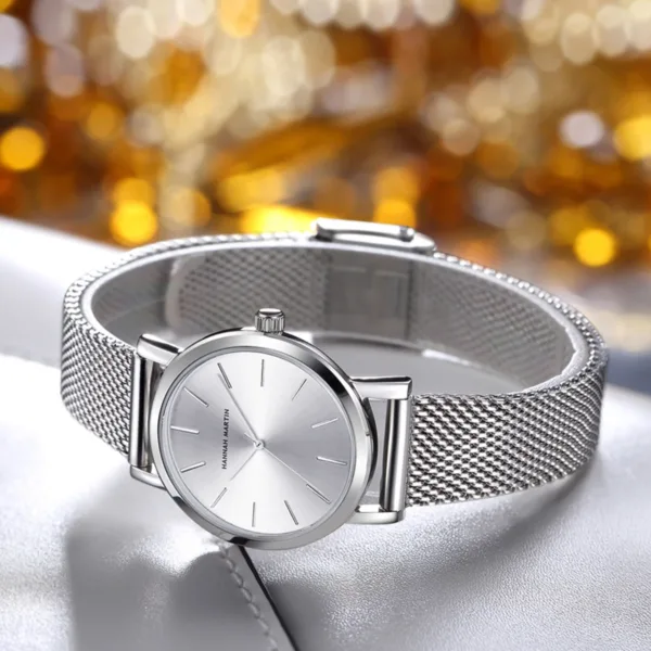 Reloj De Pulsera De Lujo Para Mujer De Banda De Acero Inoxidable De Calidad