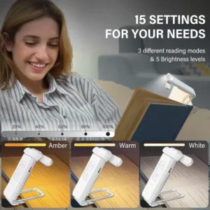 luzde lectura de libro recargable por USB para leer por la noche