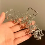 Pinzas Para El Cabello Plateadas Y2K Con Forma De Estrella Hueca: Estilo Y Tendencia En Accesorios Capilares