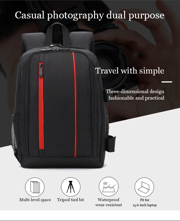 &Quot;Explora El Mundo Con Estilo: Mochila Impermeable Multifuncional Para Cámaras Dslr&Quot;