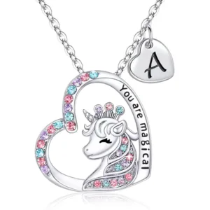 Collar De Unicornio Con Letra Inicial A La Moda