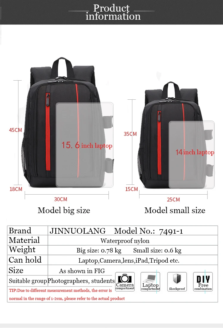 &Quot;Explora El Mundo Con Estilo: Mochila Impermeable Multifuncional Para Cámaras Dslr&Quot;