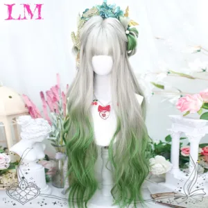 Peluquería de Ensueño: Pelucas Sintéticas Largas con Flequillo para un Look Ondulado y Feminidad Deslumbrante