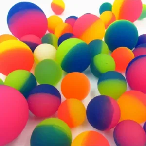 Pelota elástica de goma Bicolor de juguete