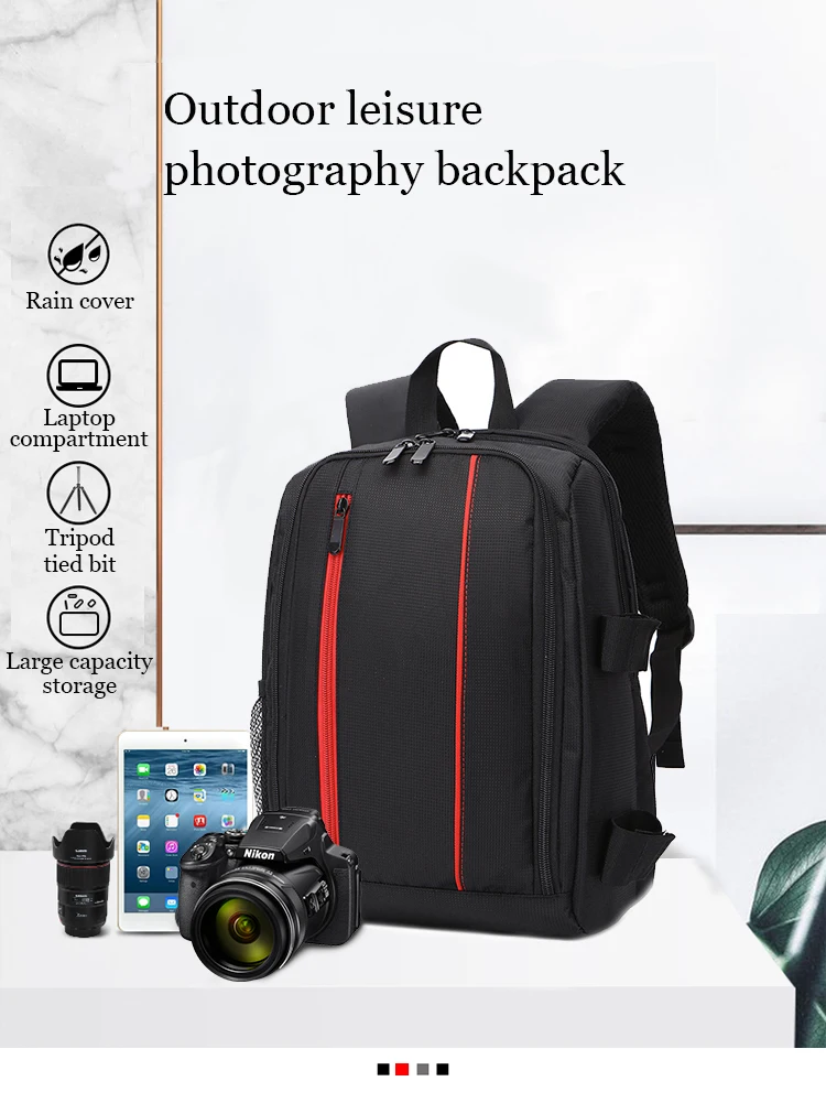 &Quot;Explora El Mundo Con Estilo: Mochila Impermeable Multifuncional Para Cámaras Dslr&Quot;