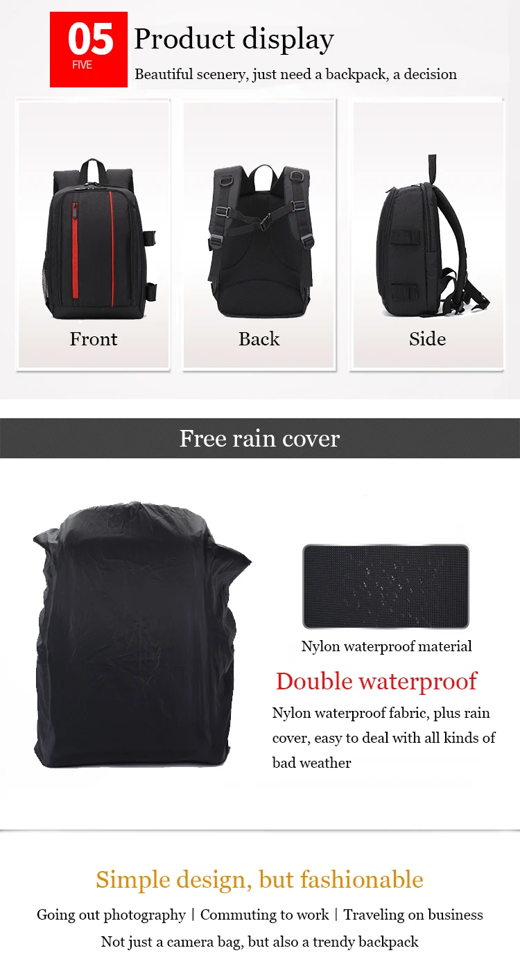 &Quot;Explora El Mundo Con Estilo: Mochila Impermeable Multifuncional Para Cámaras Dslr&Quot;