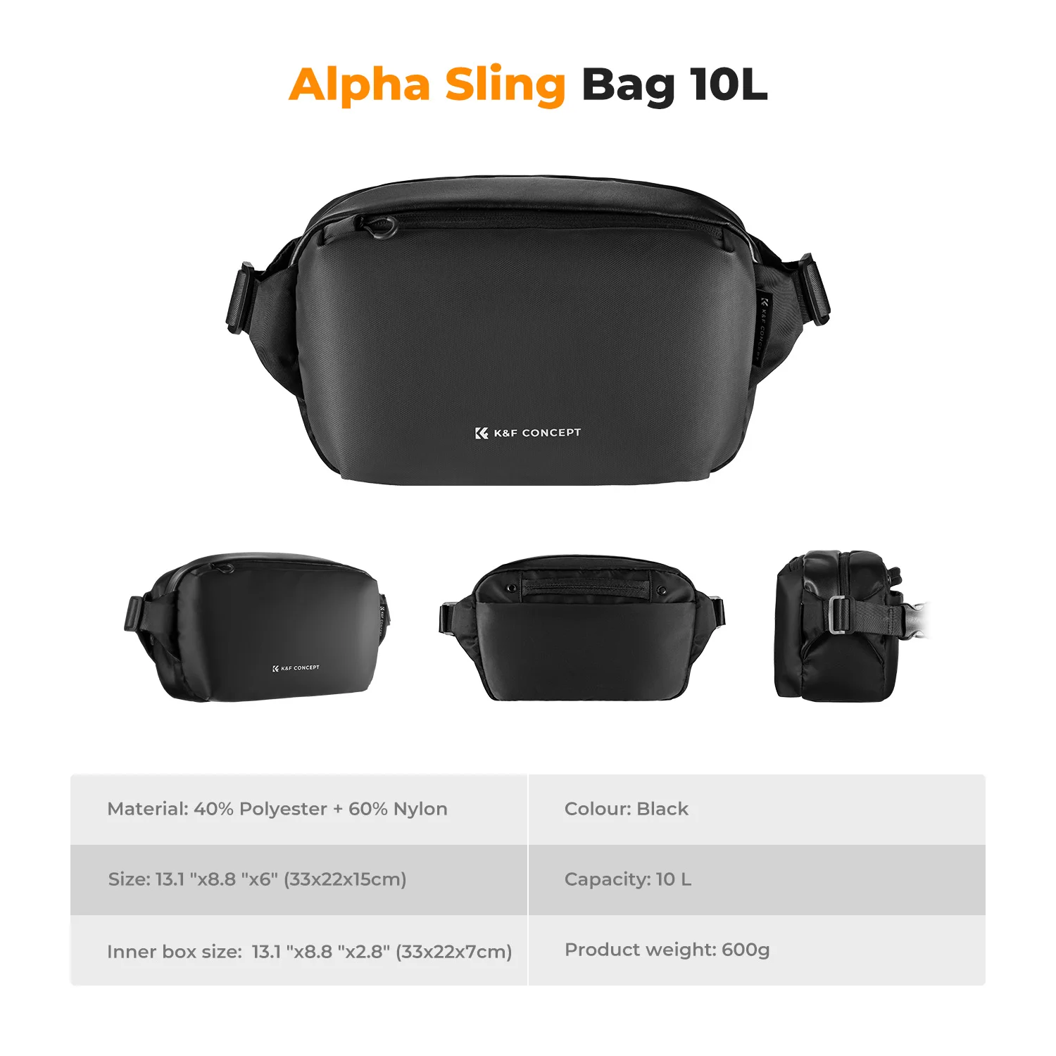 Bolso De Hombro K &Amp; F Concept: La Compañera Perfecta Para Fotógrafos En Aventuras Con Canon, Nikon, Sony Y Dji - Ligero Y Espacioso (10L)