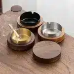 Cenicero De Madera Con Tapa Fácil De Limpiar