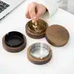 Cenicero De Madera Con Tapa Fácil De Limpiar
