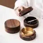 Cenicero De Madera Con Tapa Fácil De Limpiar