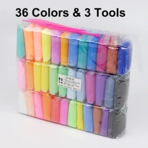 36 colores de arcilla ligera de polímero para niños, juguete de plastilina suave y esponjoso